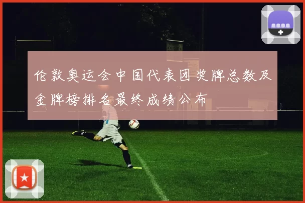 伦敦奥运会中国代表团奖牌总数及金牌榜排名最终成绩公布